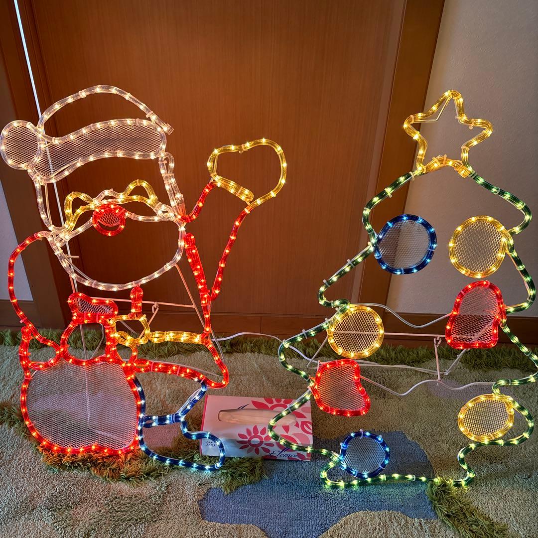 値下中 ガーデンライト サイズ大 サンタクロース ツリー イルミネーション 希少