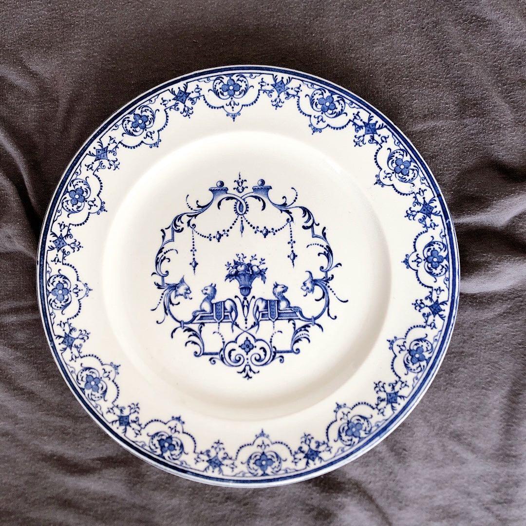 ヴィエイヤーボルドー ムスティエ ディナープレート F フランスアンティーク食器