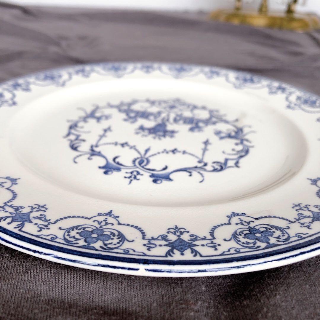 ヴィエイヤーボルドー ムスティエ ディナープレート F フランスアンティーク食器