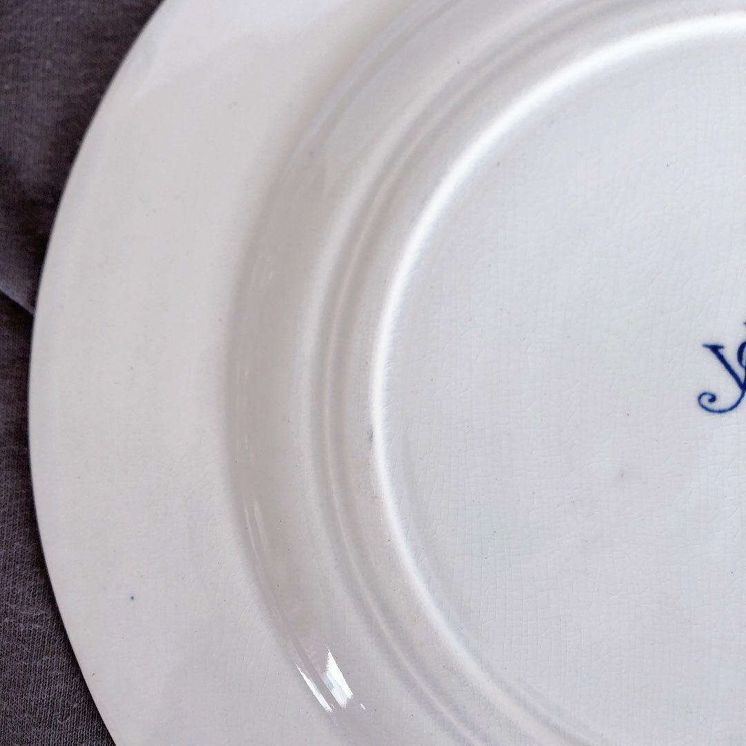 ヴィエイヤーボルドー ムスティエ ディナープレート F フランスアンティーク食器