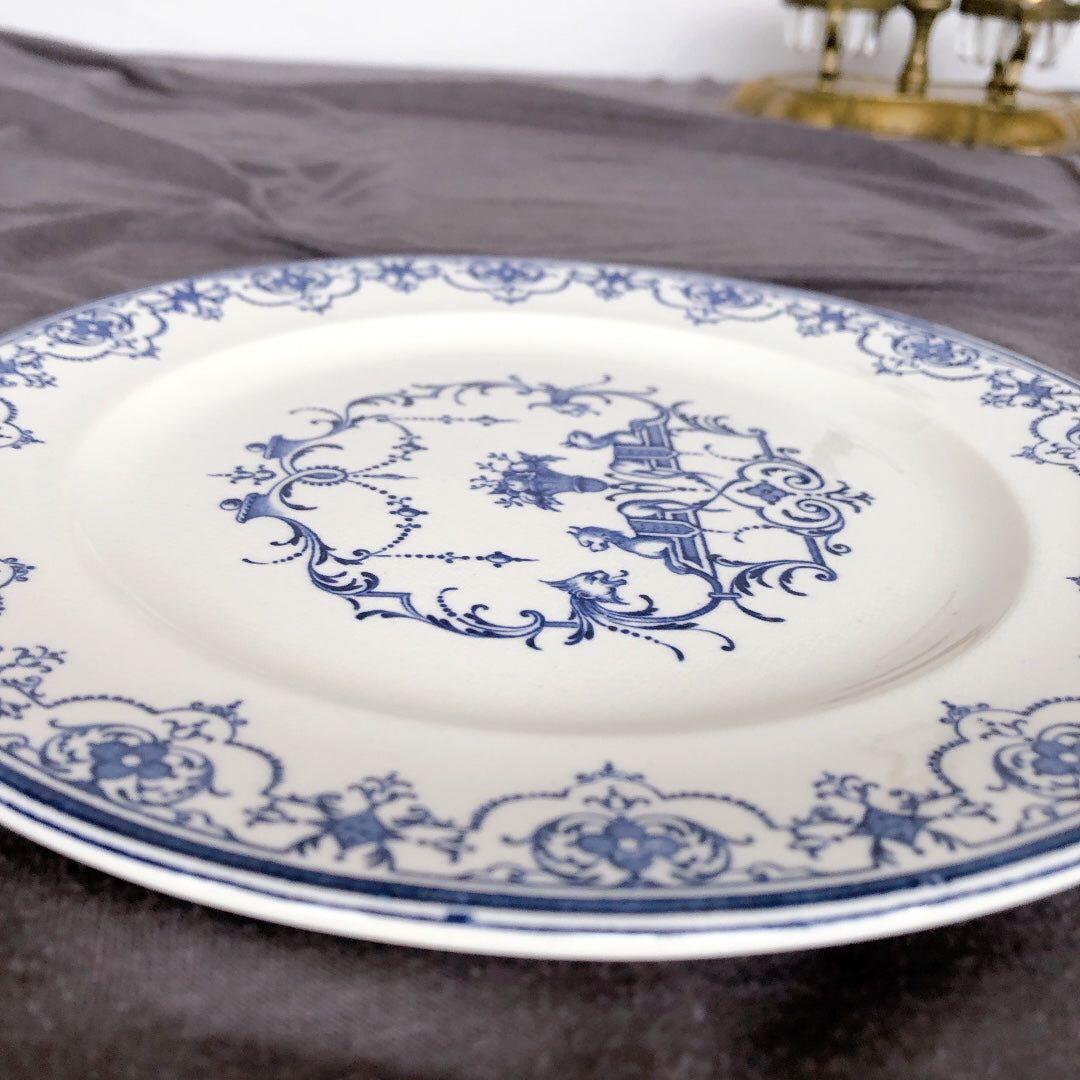 ヴィエイヤーボルドー ムスティエ ディナープレート F フランスアンティーク食器