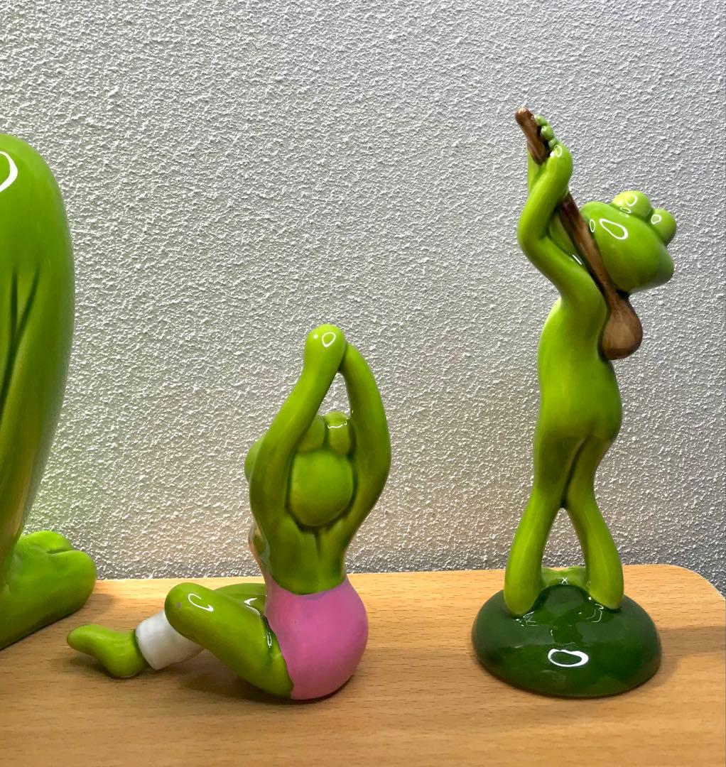 美品 【レトロ】カエル セブンコーポレーション　置物セット7体　かえる　蛙