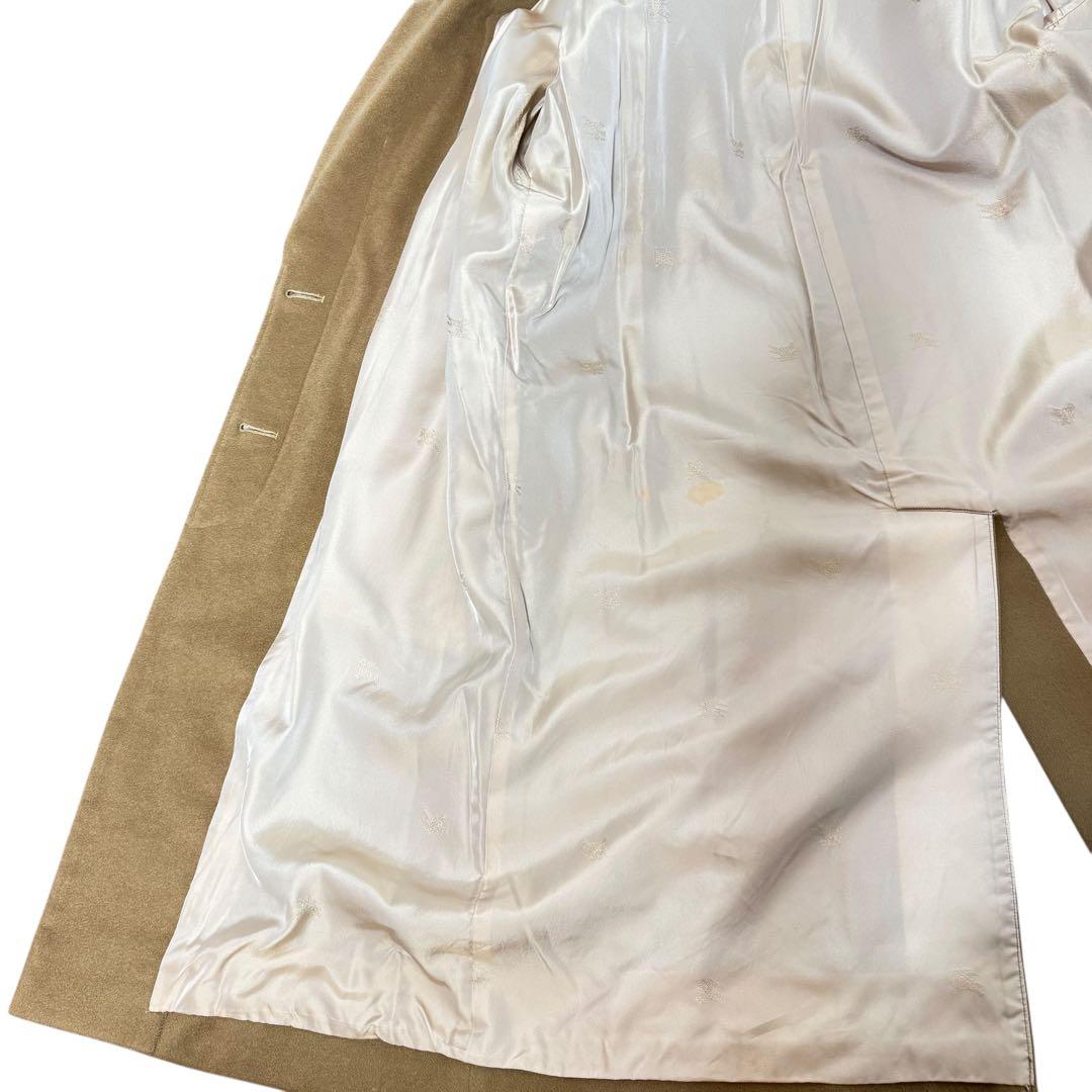 【白タグ】バーバリー シャドーホース 100% カシミヤ マキシ ロングコート