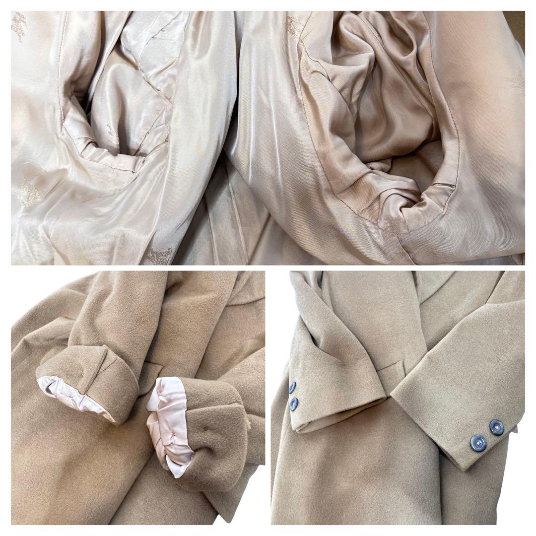 【白タグ】バーバリー シャドーホース 100% カシミヤ マキシ ロングコート