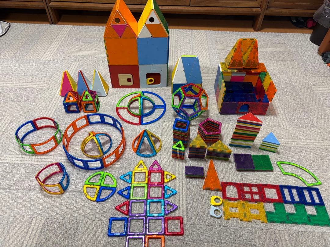 知育玩具 マグフォーマー　ピタゴラス　マグウィズダム　マグナタイル312ピース