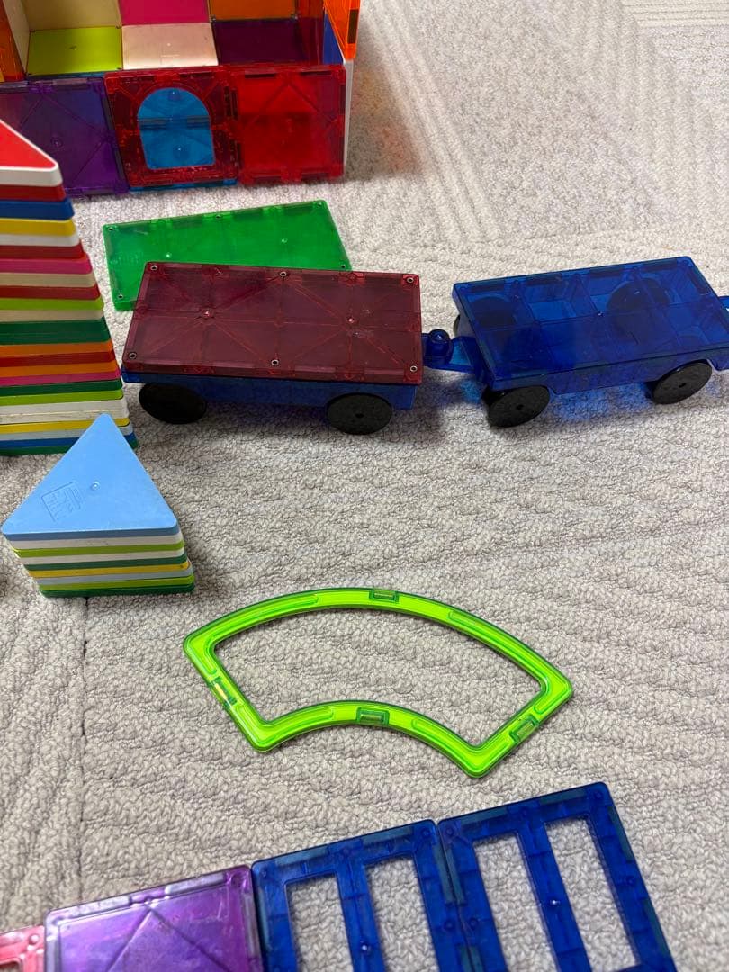 知育玩具 マグフォーマー　ピタゴラス　マグウィズダム　マグナタイル312ピース