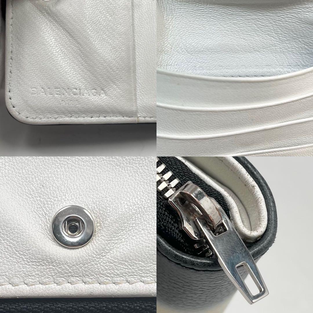 【希少】バレンシアガ　折り財布　スプレーペイントデザイン　黒　白　レア