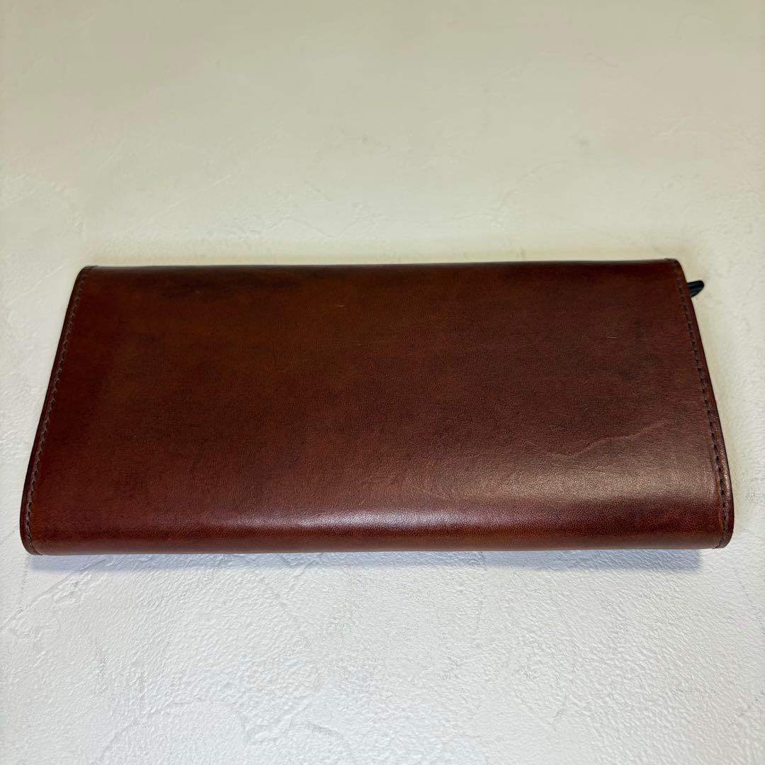 新品 ノマドイ かぶせ長財布 ブラウン 茶 長財布 ボタン付き 財布 サイフ