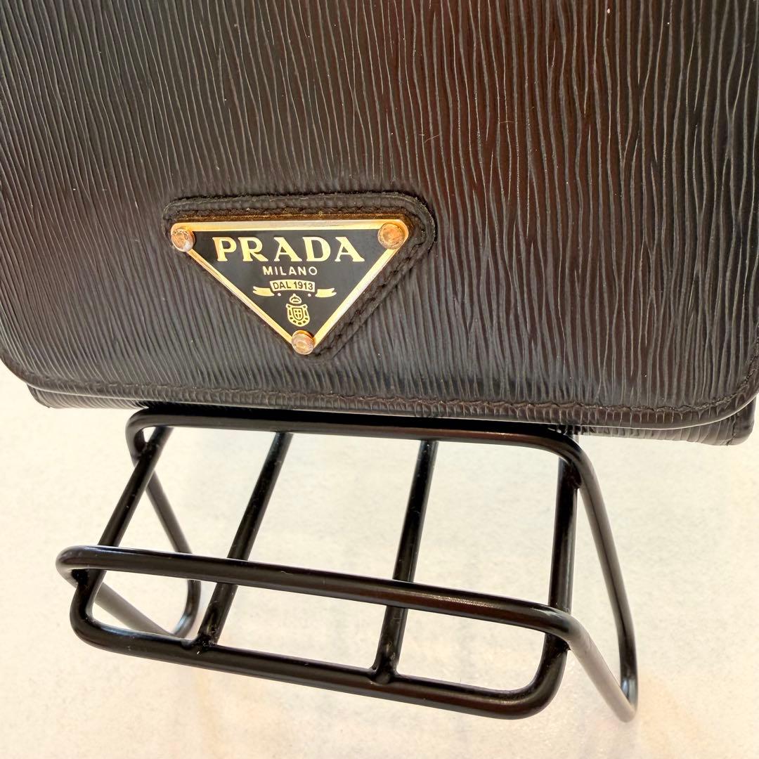 PRADA 黒 三つ折り財布 ブラック プラダ ウォレット ハイブラ