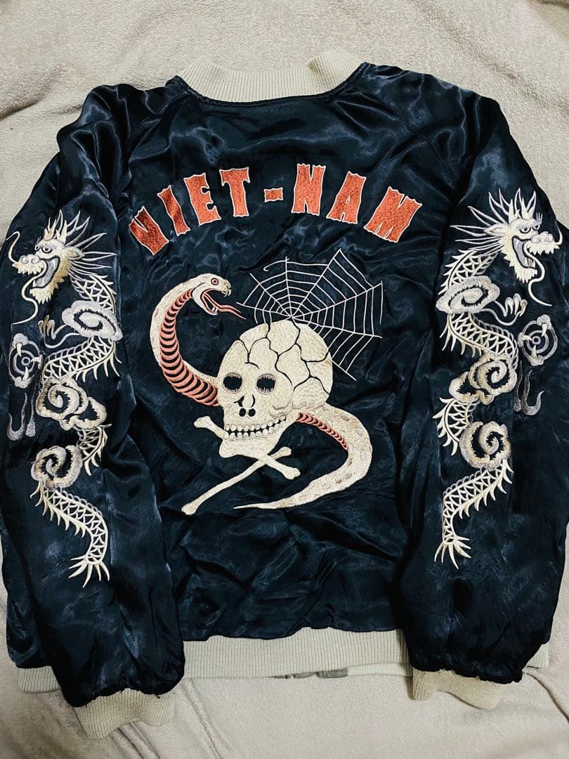 龍 蛇 スカル 日本限定版 スカジャン vintage unisex レーヨン