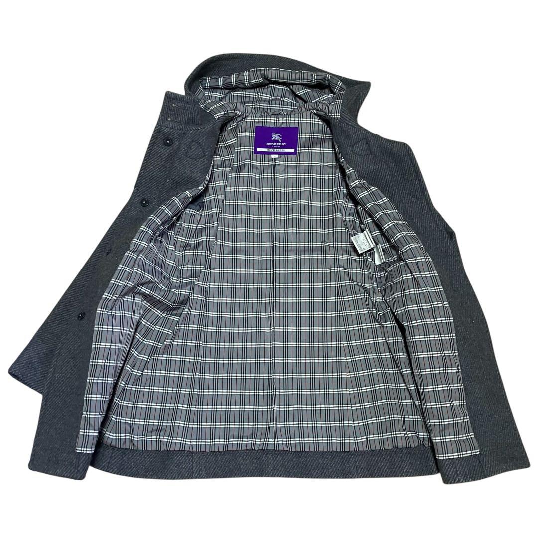 バーバリーブルーレーベル　ダッフルコート　ノバチェック　ミドル　ウール　y2k