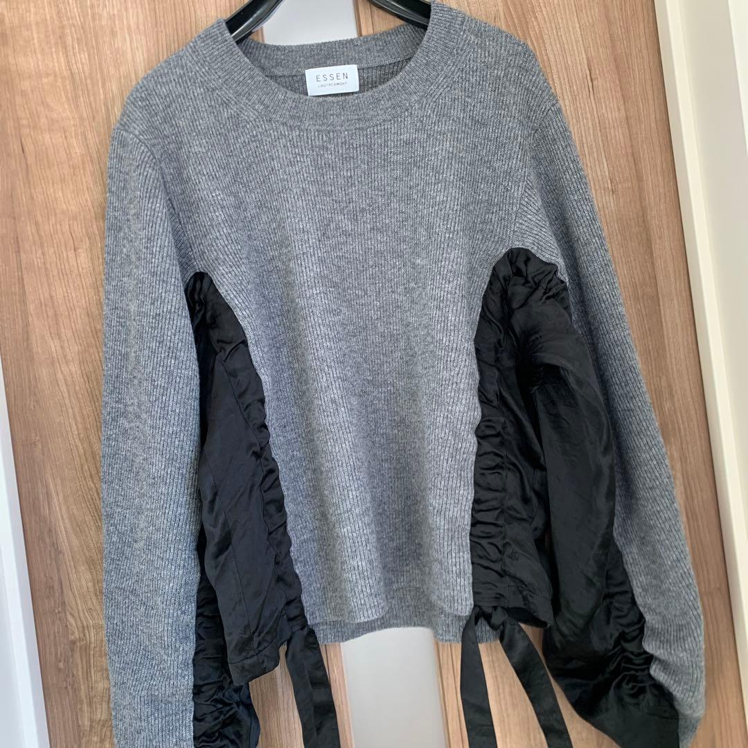 エッセンロートレアモン★サテンドッキングウールカシミヤニット