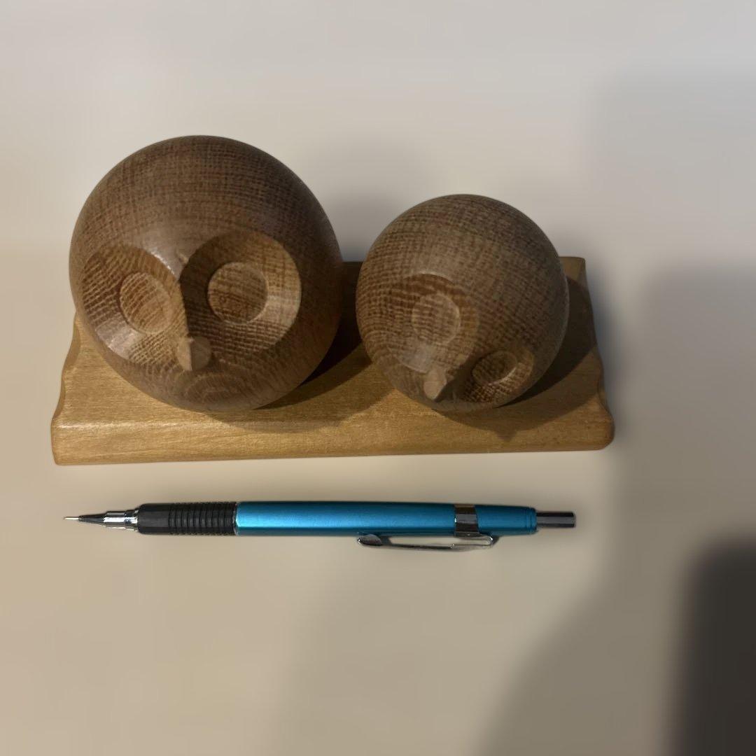 【希少】旭川クラフト ヒサクラフト HISA-CRAFT 木彫り フクロウ ペア
