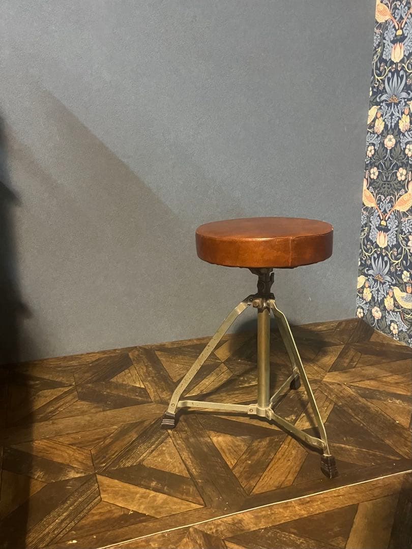 スツール 椅子 インテリア 昭和レトロ 当時物 高さ調整可能 アンティーク