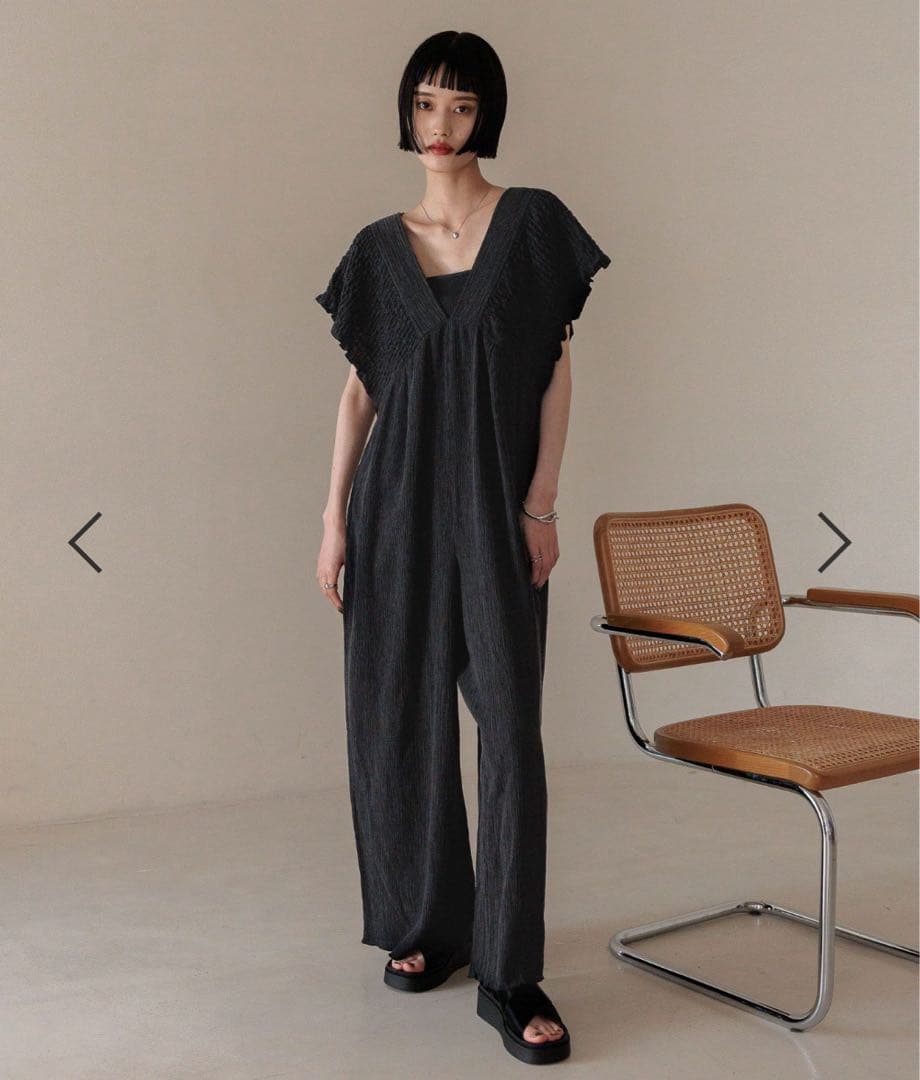 ローリーズファーム／ヨウリュウシャーリングサロペット／オールインワンLサイズ