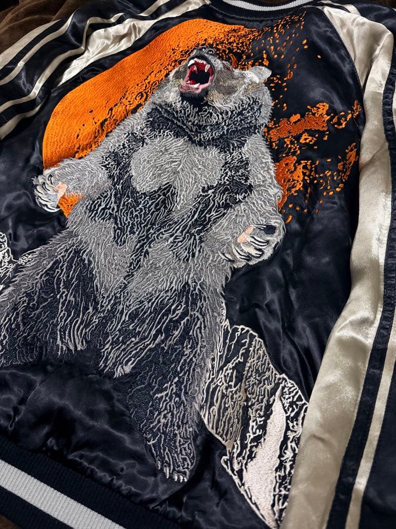 美品 ２面用 SATORI クマ 日本限定 スカジャン vintage レーヨン