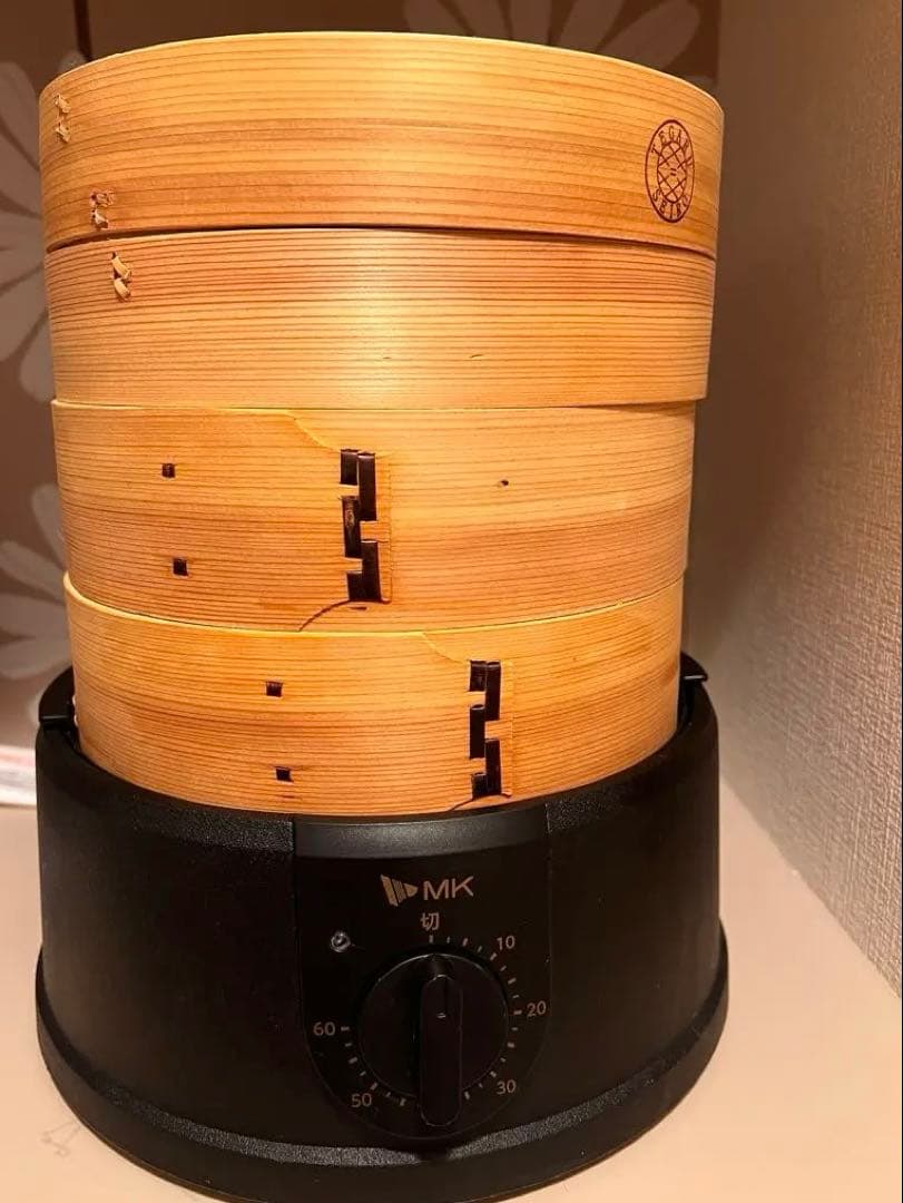 【希少】エムケー精工 電気せいろ 21cm 大判 EM-215K 2段