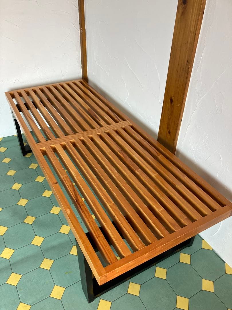 ジョージネルソン　ネルソンベンチ　リプロダクト　ガラス天板付き　ネルソン