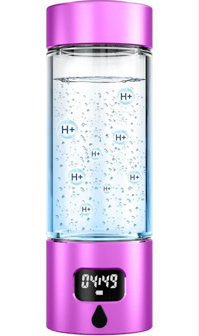 水素水生成器 5000PPB携帯式水素吸入器 LEDタイマーディスプレイ 紫