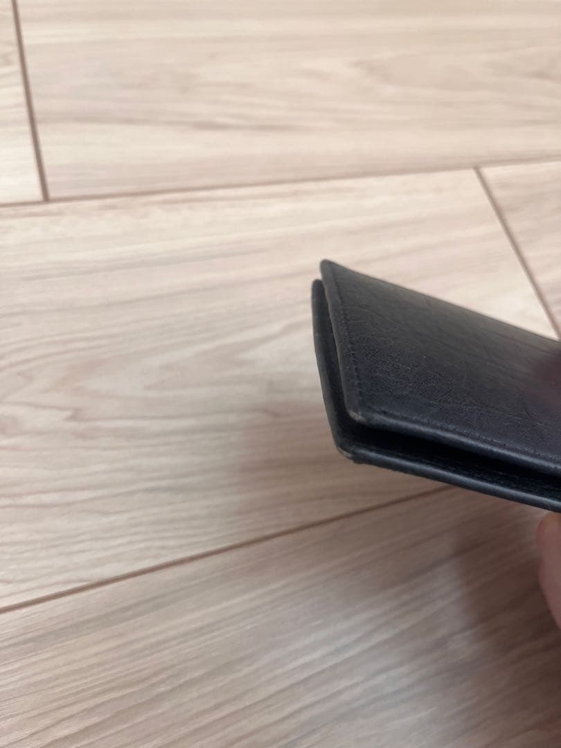 サンローラン クロコ型押しレザーマネークリップ 二つ折り財布