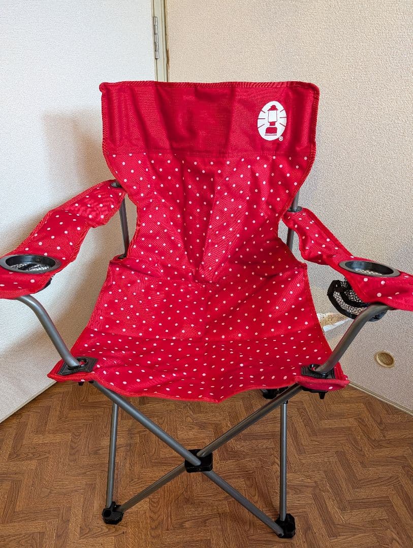 Coleman 折りたたみチェア3脚セット レッド ドット柄 水玉