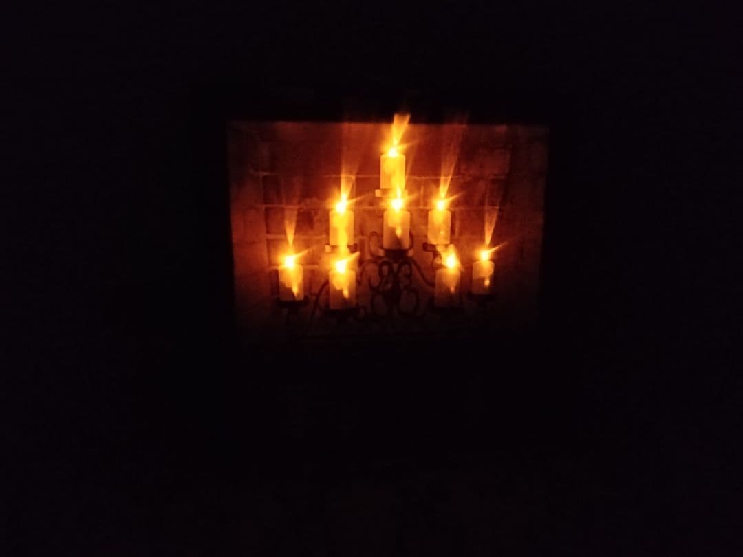 LED点灯キャンドル油絵風額