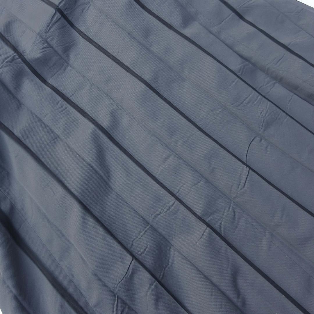 銀タグ　イッセイミヤケ　プリーツストライプロングジャケットコート グレーM