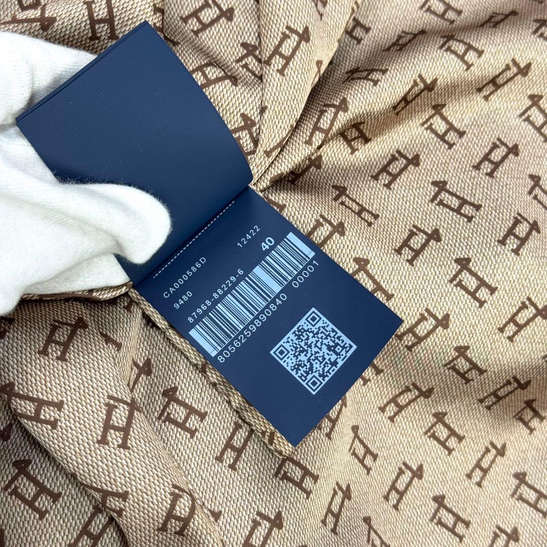 極美品 HERNO エコファー ガウン ロングコート グレー モノグラム 40