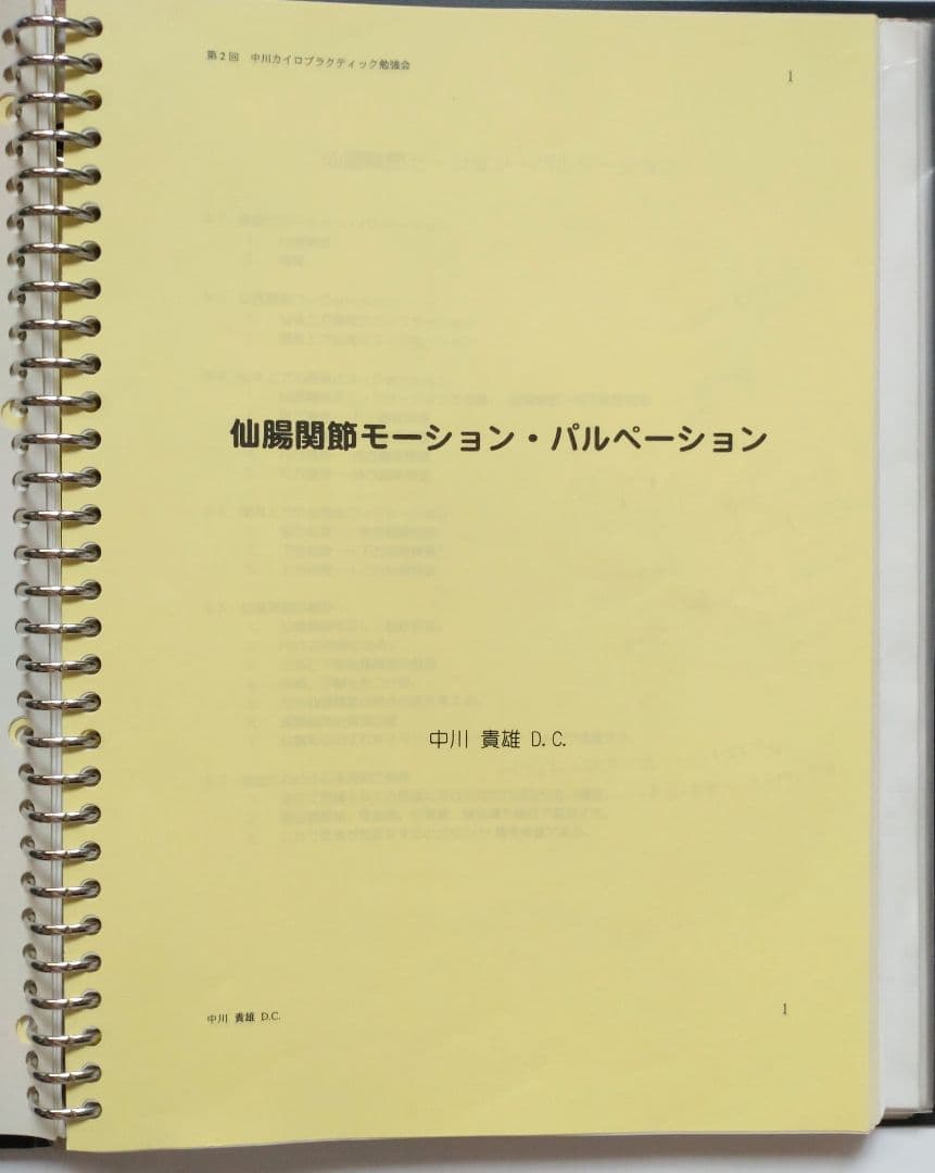 ☆希少☆ 中川貴雄 カイロプラクティック勉強会 テキスト 資料