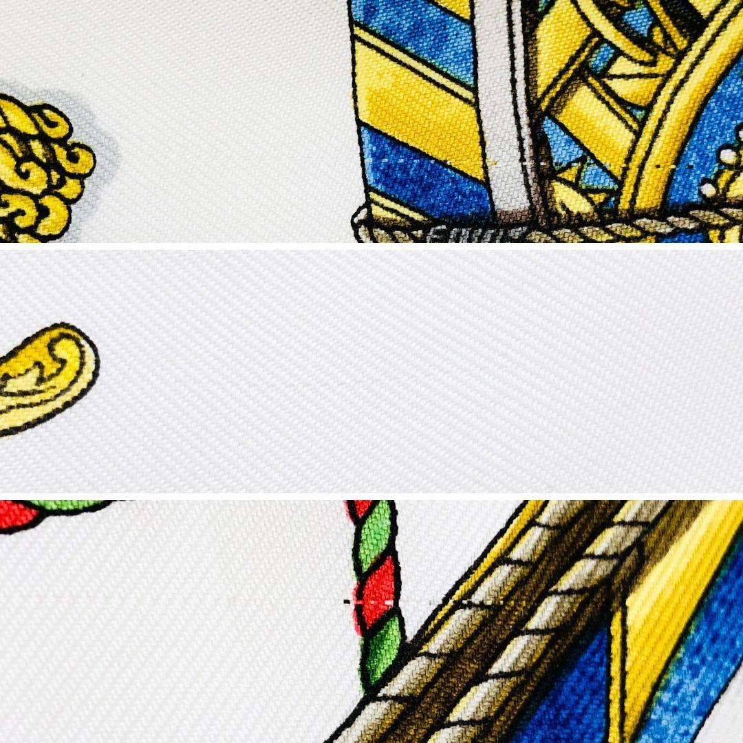 HERMES エルメス カレ90 タンブールの太鼓 スカーフ レッド系 タグなし