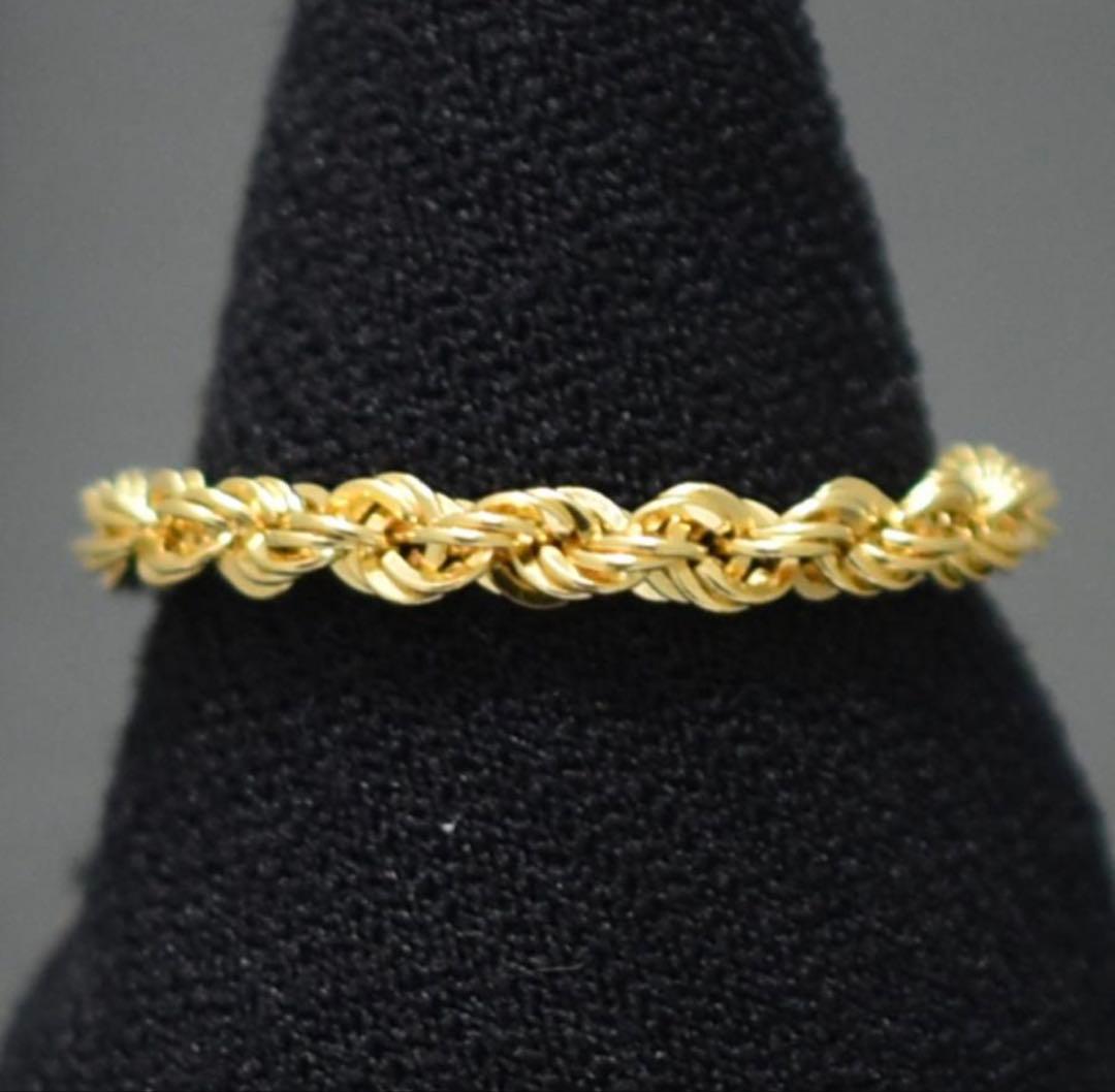 り*認様 K18 18金 イエローゴールド ロープチェーンリング