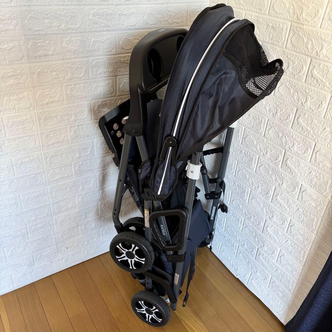 極美品　清掃済み　カトージ 2人でゴー 縦型 スリム 2人乗りベビーカー