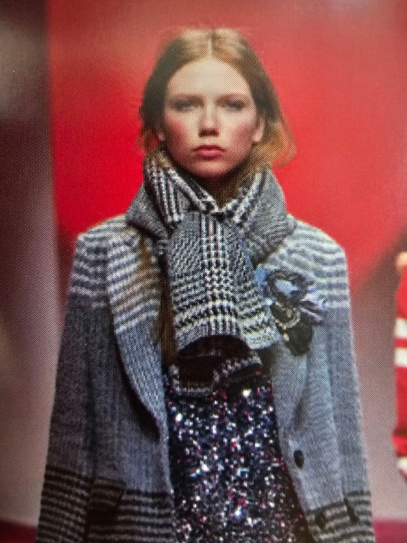 美品【TWIN SET】イタリア ファーストール 大判マフラー定価64,900円