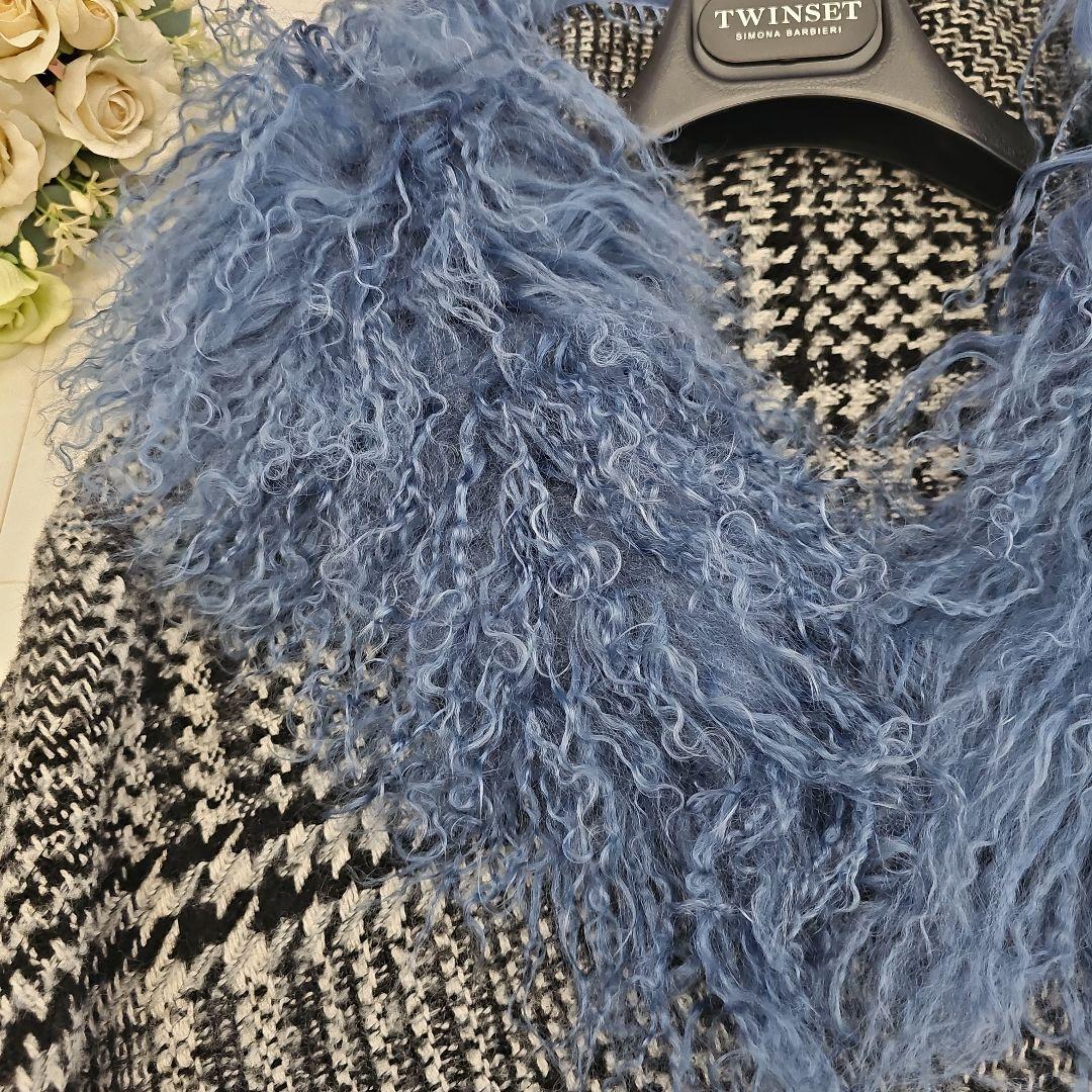 美品【TWIN SET】イタリア ファーストール 大判マフラー定価64,900円