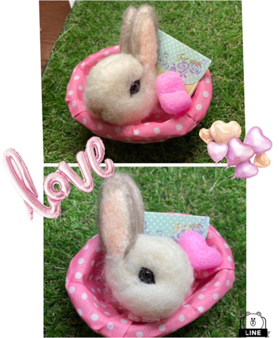 ちょろすけ様　うさぎ羊毛フェルトストラップ