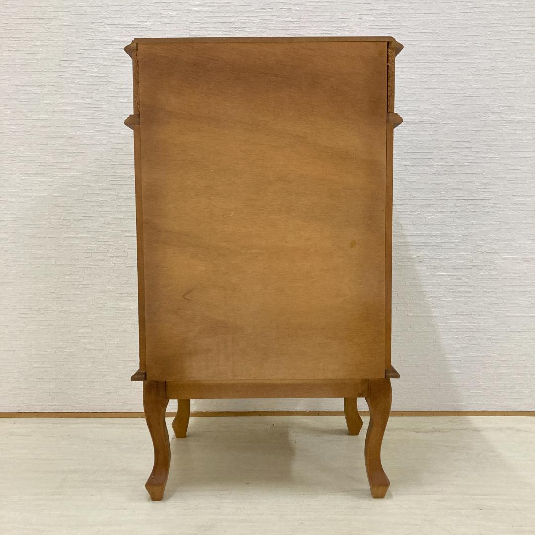 イタリア　象嵌　猫脚　スリム　４段チェスト　電話台　クラシック