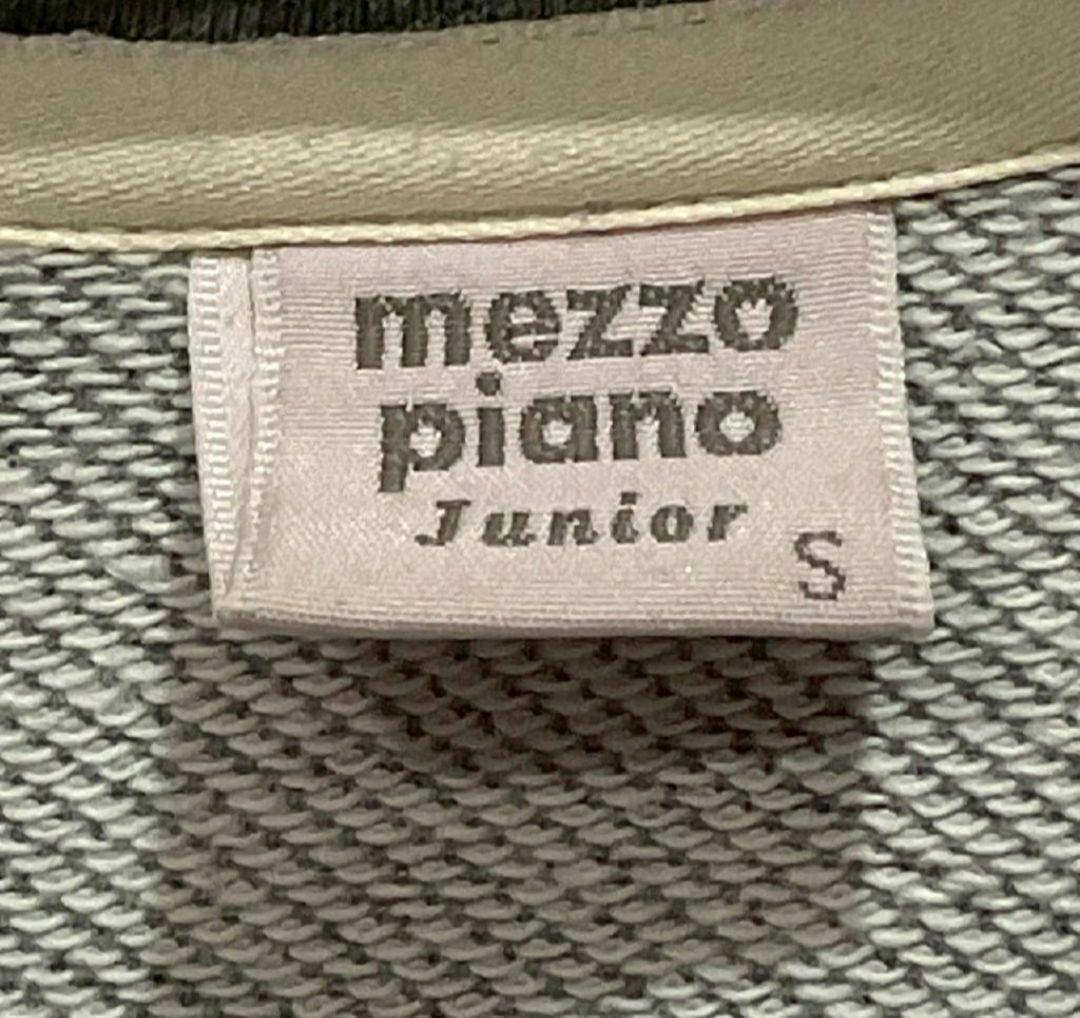 超美品★メゾピアノJr★ワンピース　グレー　裾ライン　リボン　140