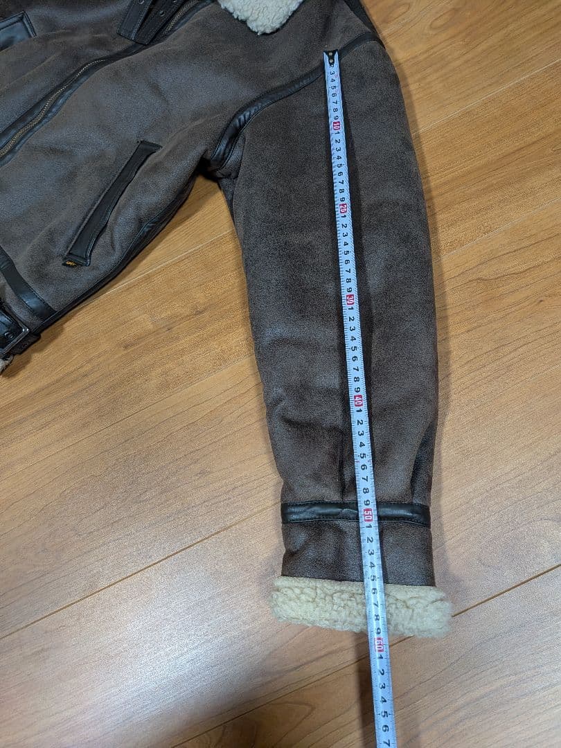 ALPHA　b-3　フェイクムートンレザージャケット　 Lサイズ