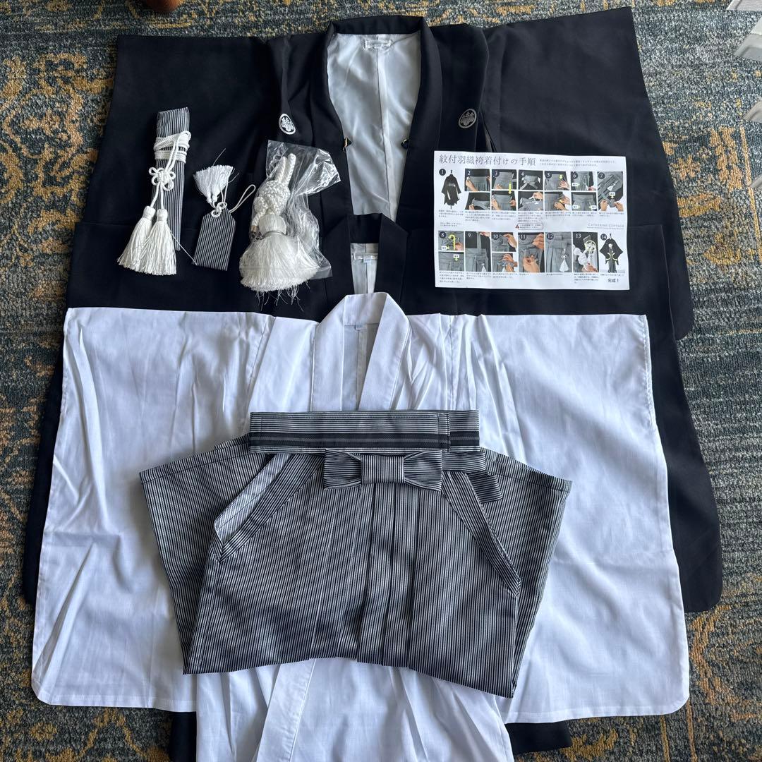 【美品】Catherine Cottage 黒紋付袴セット115cm 七五三に♪