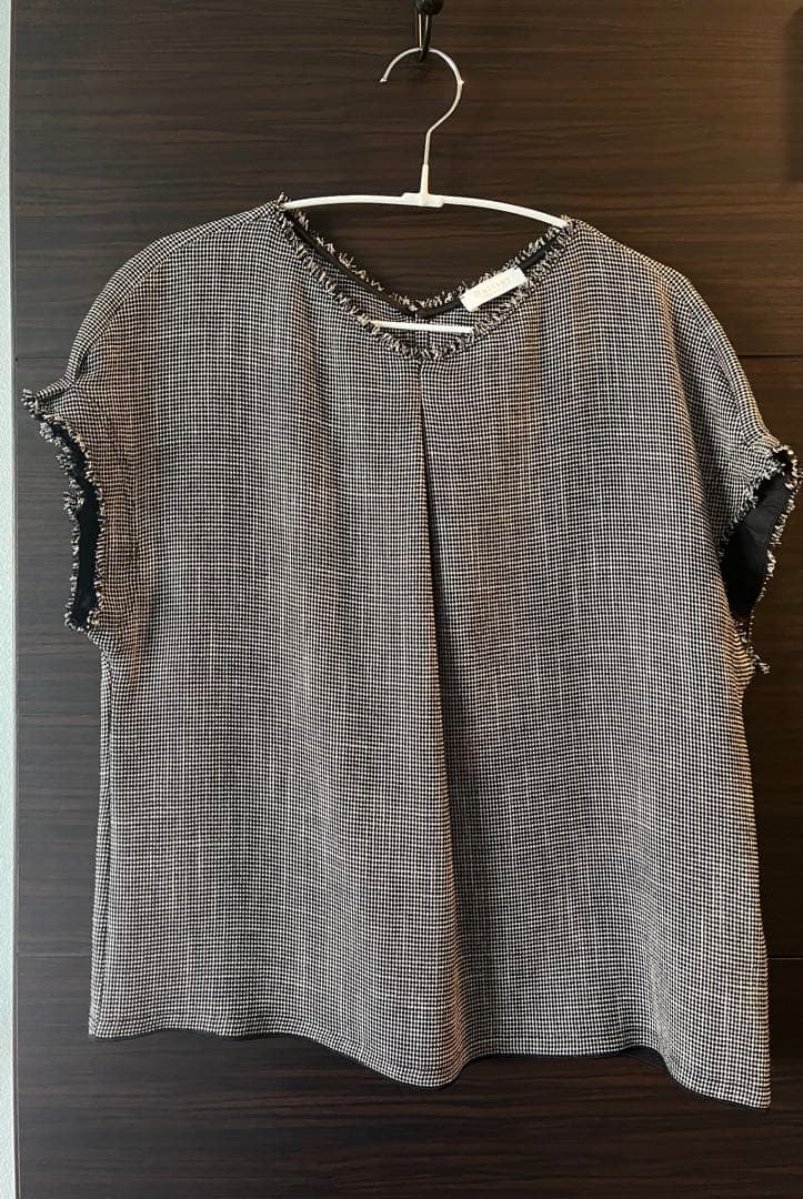 Ballsey ポリエステルレーヨンカラミ タックスリーブブラウス