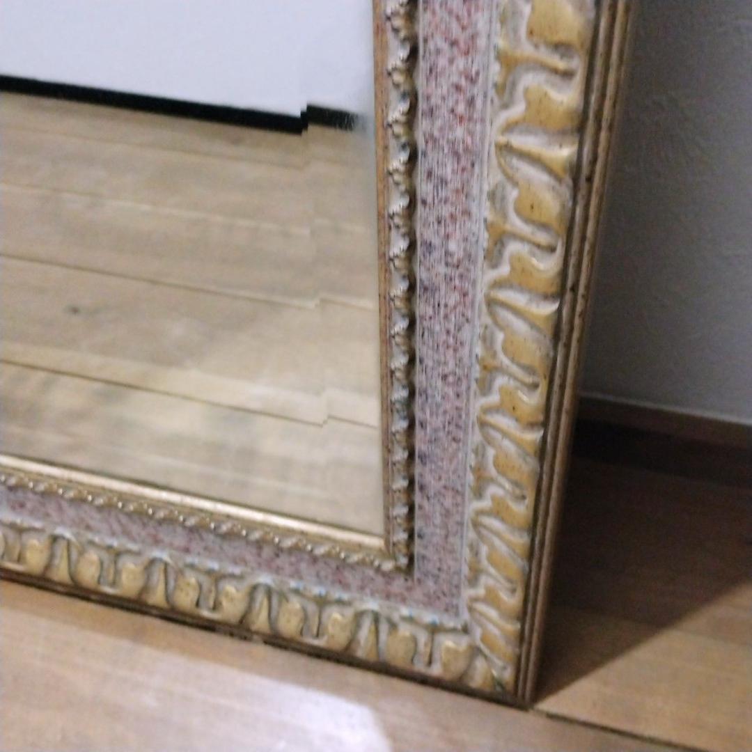 アンティーク調 全身鏡 ウォールミラー ロココ調 姿見 全身鏡 壁掛けOK