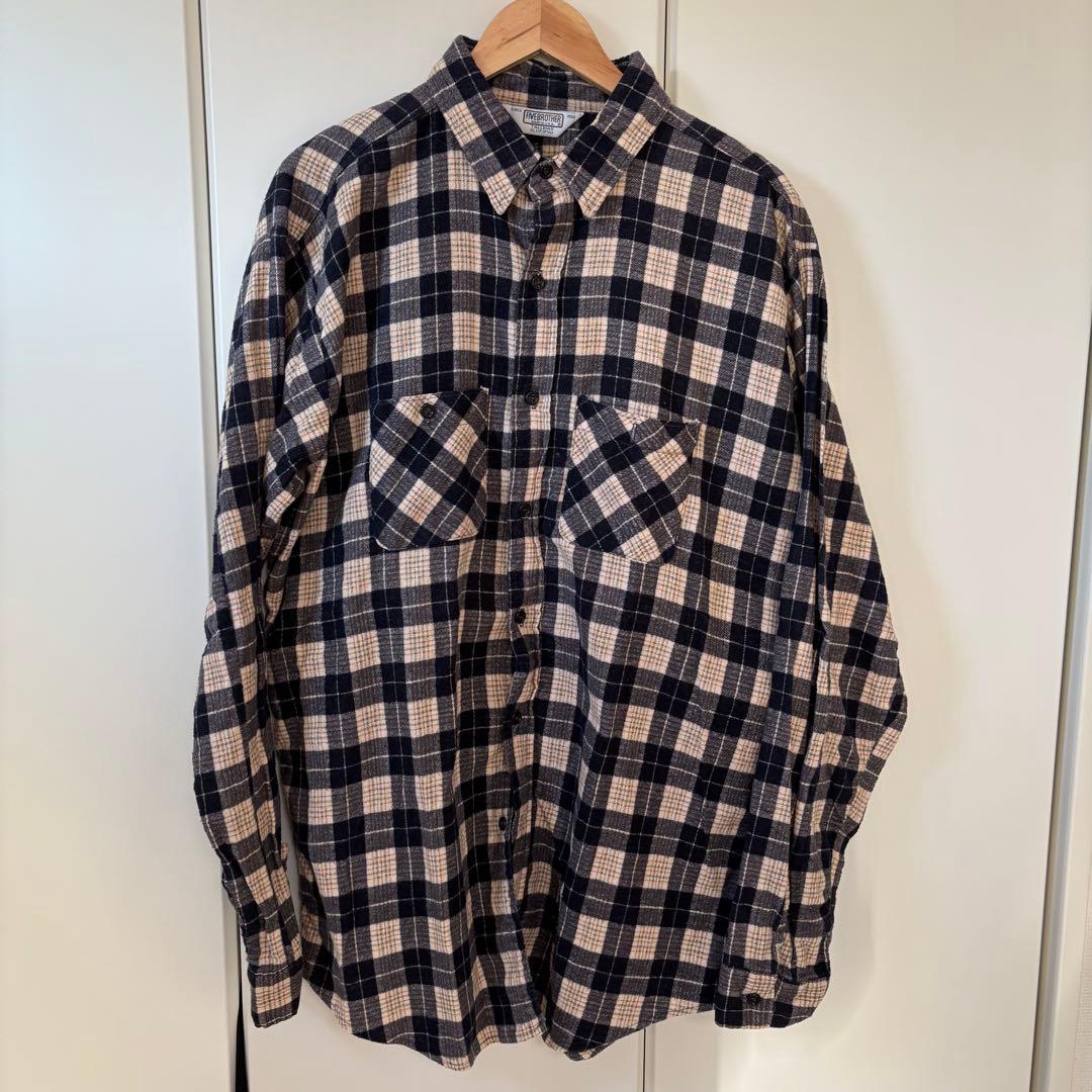 USA製 ビンテージ FIVE BROTHER プリント ネルシャツ XL