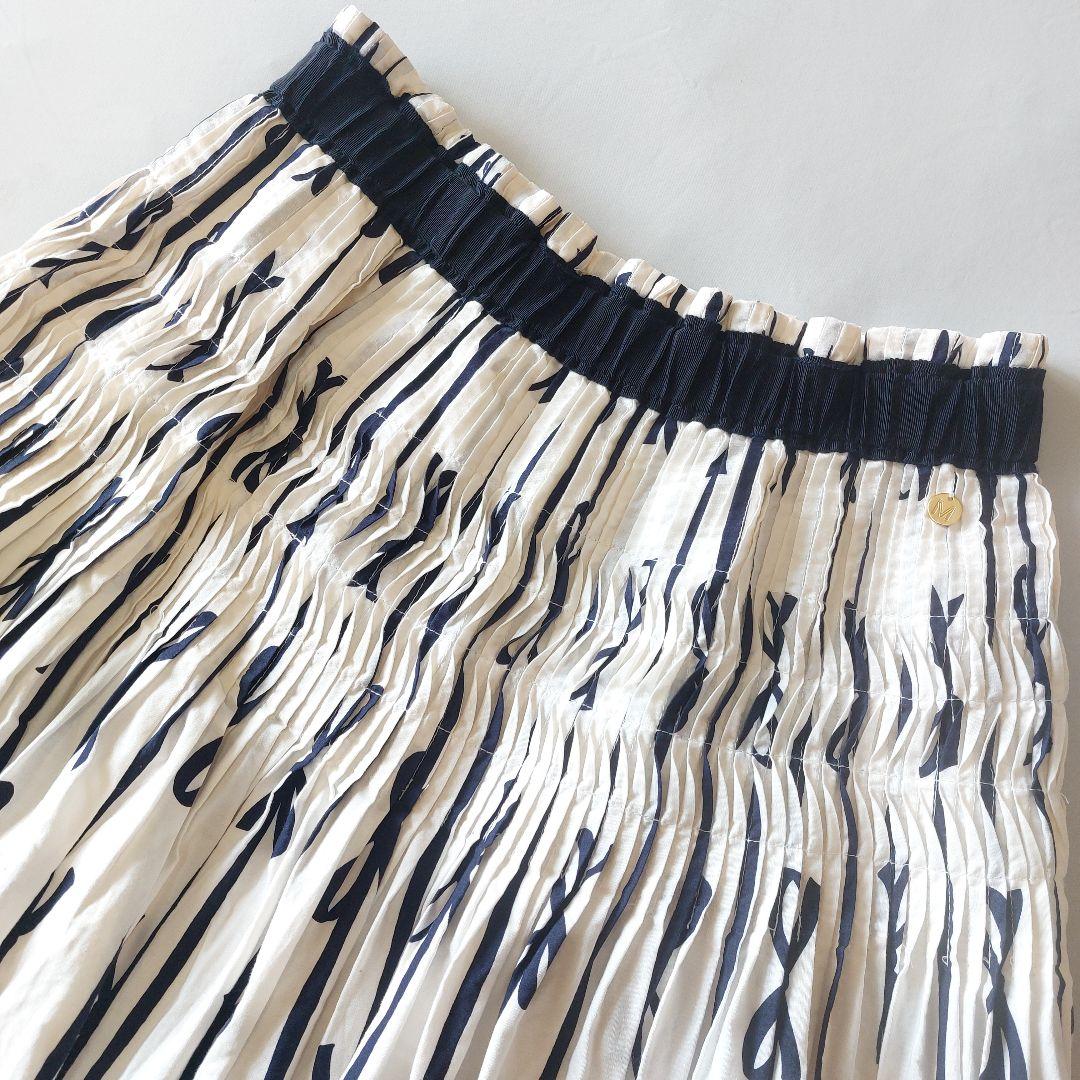 【美品】ミュベール MUVEIL 2022SS リボンストライプスカート 38