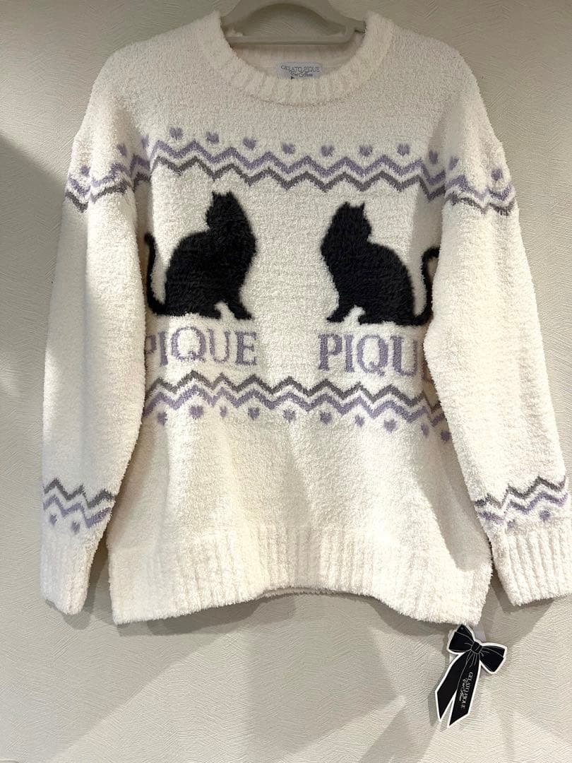 ジェラートピケ　黒猫　上下セット　新品