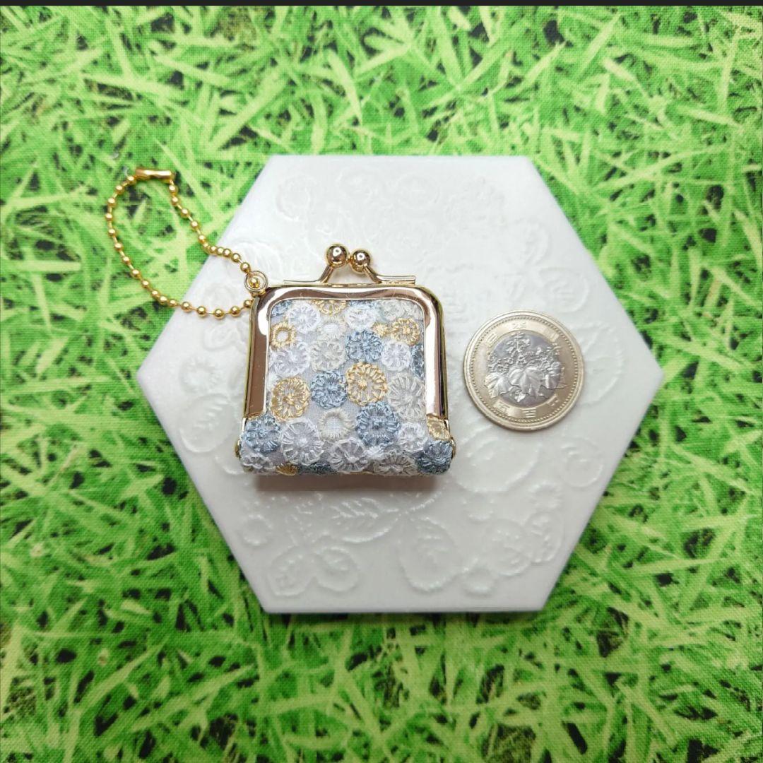 専用☆ミナペルホネン✨skyful グレーmix✨がま口印鑑ケース、チャーム