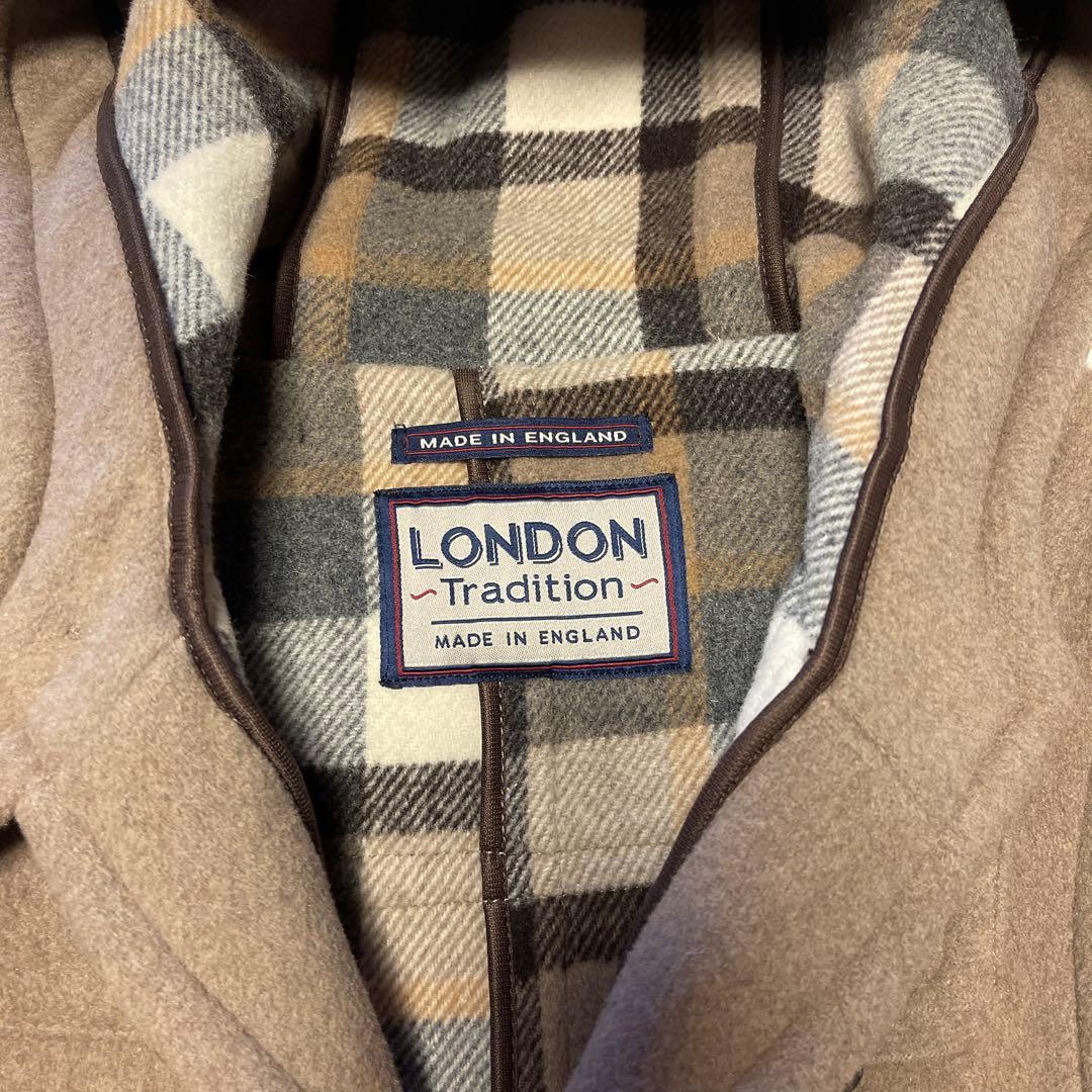 【美品】LONDON Traditionロングダッフルコート38 モカブラウン