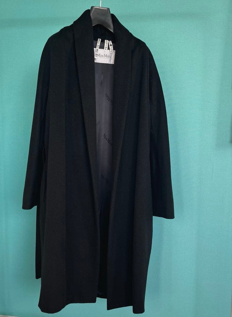 Max Mara ブラック ロングコート　ガウンコート