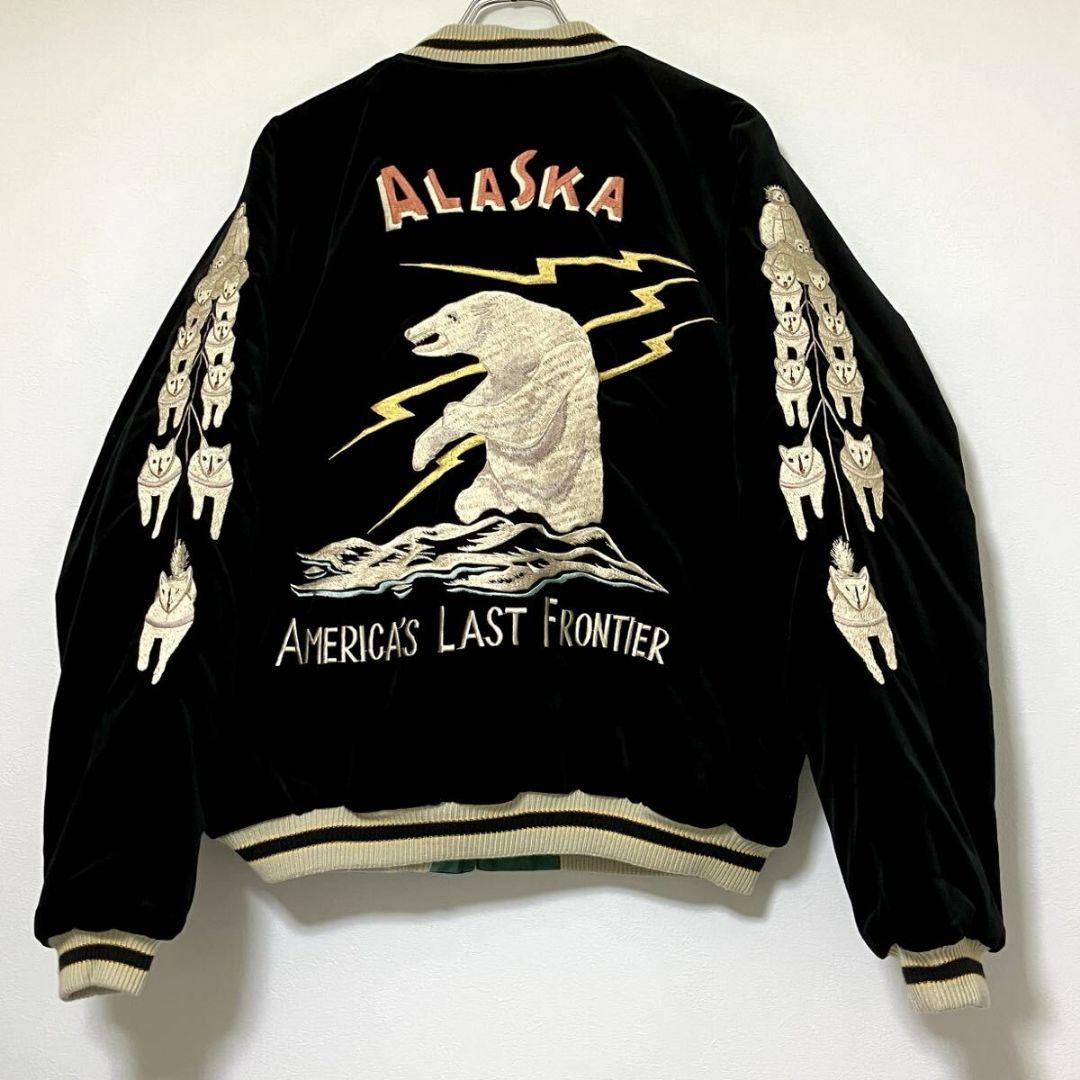 テーラー東洋 別珍 スカジャン 白熊×アラスカマップ/XLサイズ