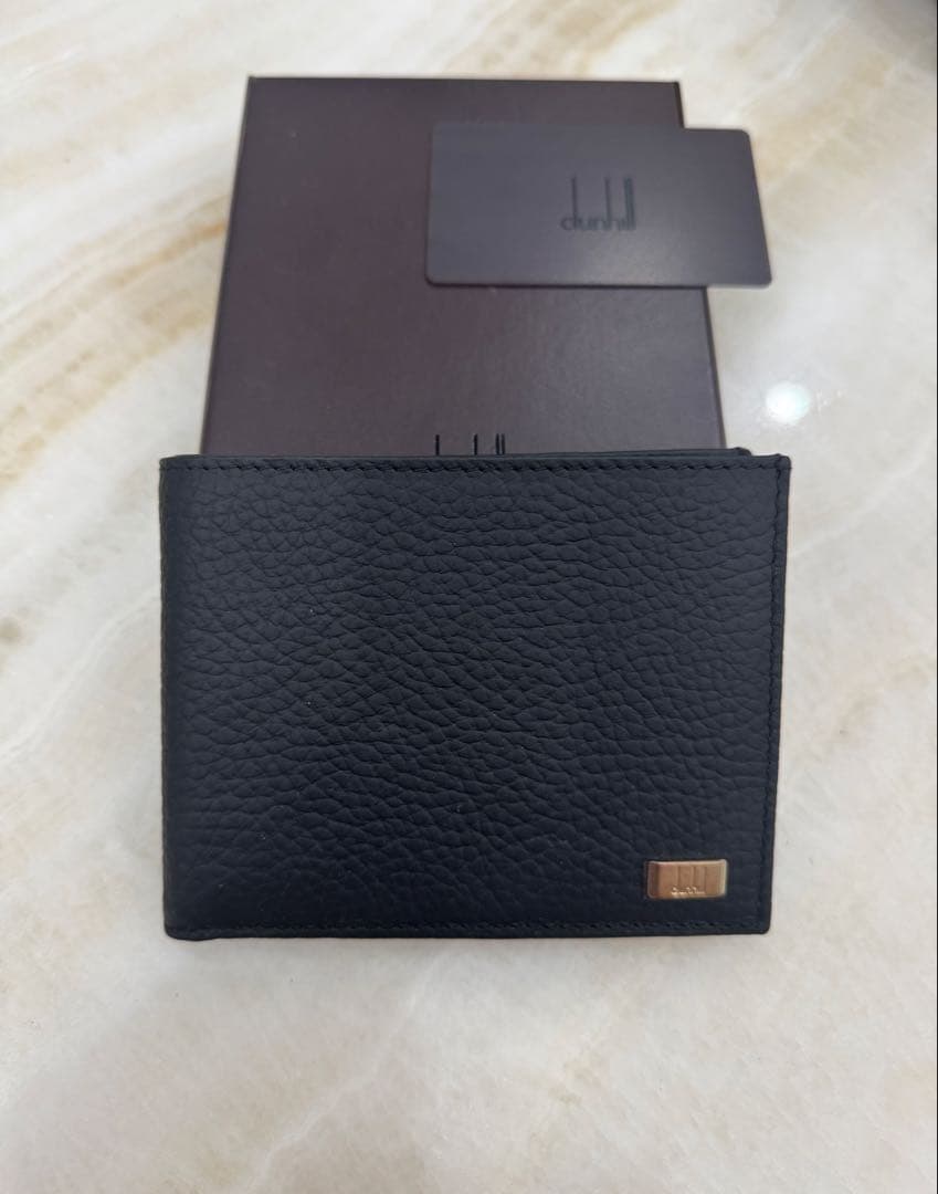 【未使用】 dunhill ダンヒル 二つ折り財布 黒 レザー 財布