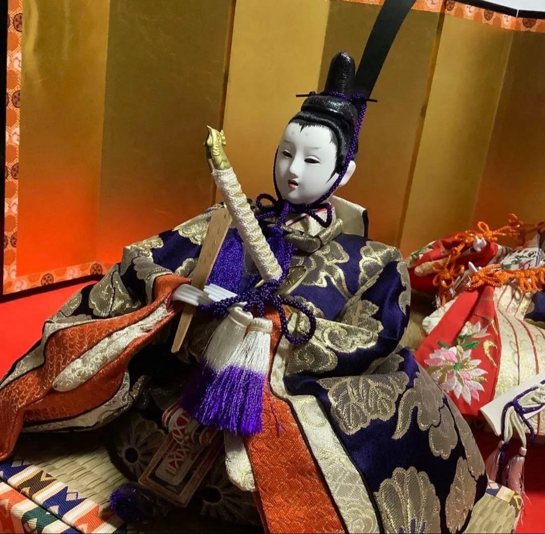 #親王飾り　●豪華衣装・良いお顔です。小道具あります、丁寧な作りです‼️−３３
